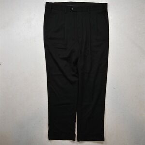 GS 40x32 Black Pleated Cuffed Expander Waist Dress Mens Pants